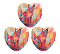 Ambientador de coche con diseño de gato de arte moderno, 3 unidades, tarjetas perfumadas, lindas tarjetas aromáticas negras de larga duración, para mujeres y hombres, ambientador natural con cordón