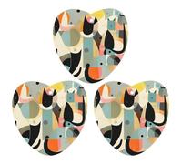 Ambientador de coche con diseño de gato de arte moderno, 3 unidades, tarjetas perfumadas, lindas tarjetas aromáticas negras de larga duración, para mujeres y hombres, ambientador natural con cordón