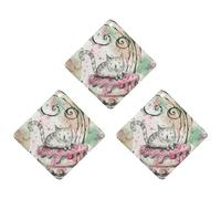 Ambientador de coche con diseño de gato en pastel, tarjetas perfumadas para colgar, lindos ambientadores grises de larga duración, aromas de autos nuevos para mujeres y hombres, ambientador natural