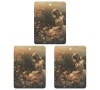 Ambientador de coche con diseño de hada, 3 unidades, tarjetas perfumadas, lindas tarjetas aromáticas negras de larga duración, para mujeres y hombres, ambientador natural con cordón