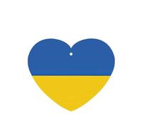 Ambientador de coche con diseño de la bandera WZYWHJ de Ucrania con forma de corazón, 6 piezas, tarjeta de fragancia para colgar