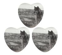 Ambientador de coche con diseño de lobo en la hierba, 3 unidades, tarjetas perfumadas, lindas tarjetas aromáticas negras de larga duración, para mujeres y hombres, ambientador natural con cordón para