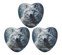 Ambientador de coche con diseño de lobo sentado en la nieve, 3 tarjetas perfumadas, lindas tarjetas perfumadas, color gris, de larga duración, aromas de coches nuevos para mujeres y hombres