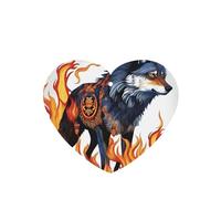 Ambientador de coche con diseño de lobo WZYWHJ cubierto de fuego, 6 piezas, con forma de corazón