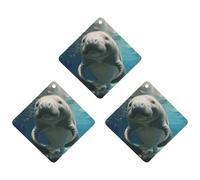 Ambientador de coche con diseño de manatí de mar, 3 unidades, tarjetas perfumadas, lindas tarjetas aromáticas negras de larga duración, para mujeres y hombres, ambientador natural con cordón para