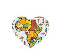 Ambientador de coche con diseño de mapa africano WZYWHJ en forma de corazón, 6 piezas, tarjeta de fragancia para colgar