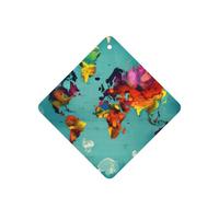 Ambientador de coche con diseño de mapa del mundo, 10 hojas perfumadas para colgar