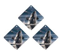 Ambientador de coche con diseño de orca de orca, 3 unidades, tarjetas perfumadas, lindas tarjetas aromáticas blancas de larga duración, aromas de autos nuevos para mujeres y hombres, ambientador