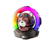 Ambientador de coche con diseño de oso, difusor de aroma LED con efectos de iluminación de ritmo musical RGB, para la mayoría de ambientadores de vehículos (fragancia de mar)