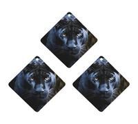 Ambientador de coche con diseño de pantera con ojos azules, tarjetas perfumadas colgantes, bonitos ambientadores negros de larga duración, aromas de coches nuevos para mujeres y hombres, ambientador