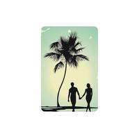 Ambientador de coche con diseño de pareja casada caminando en la playa, 10 hojas perfumadas para colgar