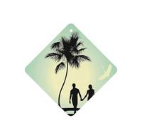 Ambientador de coche con diseño de pareja casada caminando en la playa, 10 hojas perfumadas para colgar