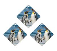 Ambientador de coche con diseño de pingüino y mar, 3 unidades, tarjetas perfumadas, lindas tarjetas aromáticas blancas de larga duración, para mujeres y hombres, ambientador natural con cordón para