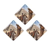 Ambientador de coche con diseño de pirámide de camello, 3 unidades, tarjetas perfumadas, lindas tarjetas perfumadas, color gris, de larga duración, aromas de coches nuevos para mujeres y hombres