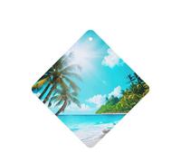 Ambientador de coche con diseño de playa tropical, 10 hojas perfumadas para colgar