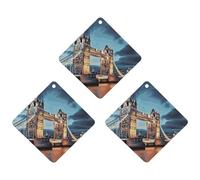 Ambientador de coche con diseño de puente de torre en Londres, para colgar tarjetas perfumadas, lindas ambientadoras negras de larga duración, aromas de coches nuevos para mujeres y hombres