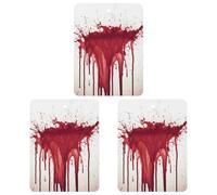 Ambientador de coche con diseño de salpicaduras de sangre, tarjetas perfumadas, lindas tarjetas aromáticas negras de larga duración, para mujeres y hombres, ambientador natural con cordón para