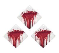 Ambientador de coche con diseño de salpicaduras de sangre, tarjetas perfumadas, lindas tarjetas aromáticas blancas de larga duración, para mujeres y hombres, ambientador natural con cordón para