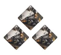 Ambientador de coche con diseño de tren de vapor, 3 unidades, tarjetas perfumadas, lindas tarjetas perfumadas, color gris, de larga duración, para mujeres y hombres, ambientador natural con cordón