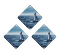 Ambientador de coche con diseño de velero de mar azul, 3 unidades, tarjetas perfumadas, lindas tarjetas aromáticas blancas de larga duración, para mujeres y hombres, ambientador natural con cordón