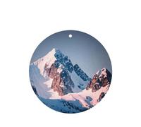 Ambientador de coche con diseño de WZYWHJ de la cima de la montaña nevada de forma redonda, 6 piezas