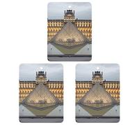 Ambientador de coche con diseño del Museo del Louvre en París, 3 unidades, tarjetas perfumadas, lindas tarjetas aromáticas negras de larga duración, para mujeres y hombres, ambientador natural con