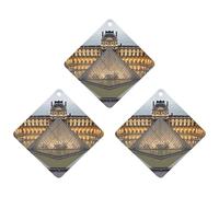 Ambientador de coche con diseño del Museo del Louvre en París, 3 unidades, tarjetas perfumadas, lindas tarjetas aromáticas negras de larga duración, para mujeres y hombres, ambientador natural con