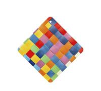 Ambientador de coche con estampado a cuadros coloridos, 10 unidades, hojas colgantes perfumadas con cuerda para el hogar