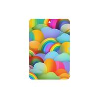 Ambientador de coche con estampado de corazones de arco iris, 10 piezas, accesorios para colgar en el coche con cuerdas para decoración