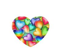 Ambientador de coche con estampado de corazones de arco iris, 10 piezas, accesorios para colgar en el coche con cuerdas para decoración