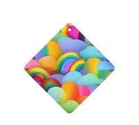 Ambientador de coche con estampado de corazones de arco iris, 10 piezas, accesorios para colgar en el coche con cuerdas para decoración