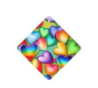 Ambientador de coche con estampado de corazones de arco iris, 10 piezas, accesorios para colgar en el coche con cuerdas para decoración