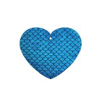 Ambientador de coche con estampado de escamas de pescado azul, 10 hojas colgantes perfumadas para coche