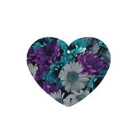 Ambientador de coche con estampado de flores moradas y verde azulado, 10 hojas colgantes perfumadas para coche