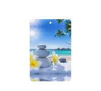 Ambientador de coche con estampado de flores tropicales y piedras zen, 10 unidades, hojas de ambientador con cuerda para coches y hogar