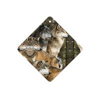 Ambientador de coche con estampado de lobos de diferentes colores, hojas colgantes perfumadas con cuerda para el hogar