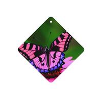 Ambientador de coche con estampado de mariposas moradas y flores rosas, 10 unidades, hojas colgantes perfumadas con cuerda para el hogar