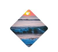 Ambientador de coche con estampado de olas de mar y atardecer con estampado de olas del océano, 10 hojas colgantes perfumadas para coche