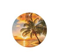 Ambientador de coche con estampado de palmera tropical y puesta de sol, 10 piezas, hojas de ambientador con cuerda para coches y hogar