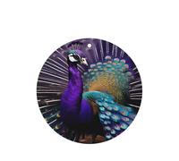 Ambientador de coche con estampado de pavo real morado, 10 hojas perfumadas para colgar