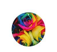 Ambientador de coche con estampado de rosas de arco iris, 10 unidades, hojas de ambientador con cuerda para coches y hogar