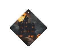 Ambientador de coche con estampado de terror de Halloween, 10 hojas colgantes perfumadas con cuerda para el hogar
