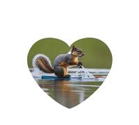 Ambientador de coche con forma de corazón WZYWHJ para esquiar en el agua, zorro, ardilla, fragancia, 6 piezas, para colgar