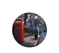 Ambientador de coche con forma redonda de WZYWHJ Red Phone Booth London Street, 6 piezas, tarjeta de fragancia para colgar