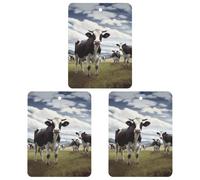Ambientador de coche con imágenes de vaca de granja, 3 unidades, tarjetas perfumadas, lindas tarjetas perfumadas, color gris, de larga duración, aromas de coches nuevos para mujeres y hombres
