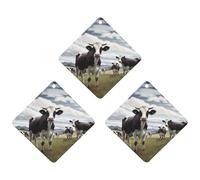 Ambientador de coche con imágenes de vaca de granja, 3 unidades, tarjetas perfumadas, lindas tarjetas perfumadas, color gris, de larga duración, aromas de coches nuevos para mujeres y hombres