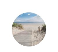 Ambientador de coche con impresión de paisaje de playa, 10 hojas colgantes perfumadas para coche