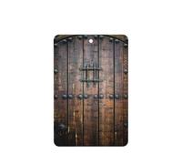 Ambientador de coche con impresión de puerta de madera rústica, 10 hojas perfumadas para colgar