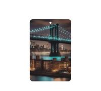Ambientador de coche con impresión nocturna del puente de Manhattan, de Nueva York, 10 unidades, hojas colgantes perfumadas