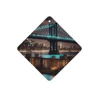 Ambientador de coche con impresión nocturna del puente de Manhattan, de Nueva York, 10 unidades, hojas colgantes perfumadas